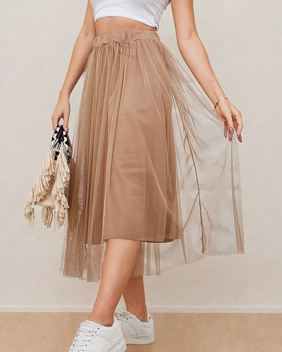 Royalfashion Дамска двупластова миди пола