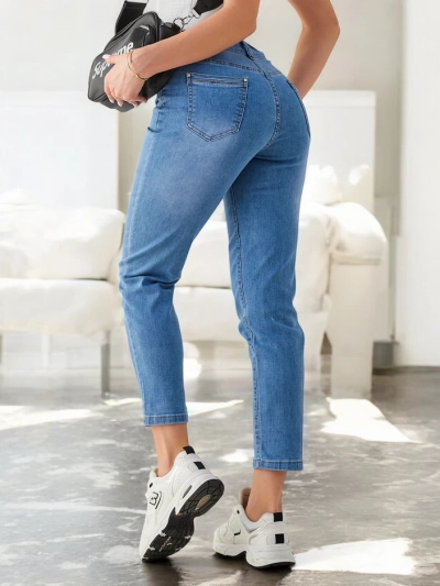 Royalfashion Дамски памучни мама дънки