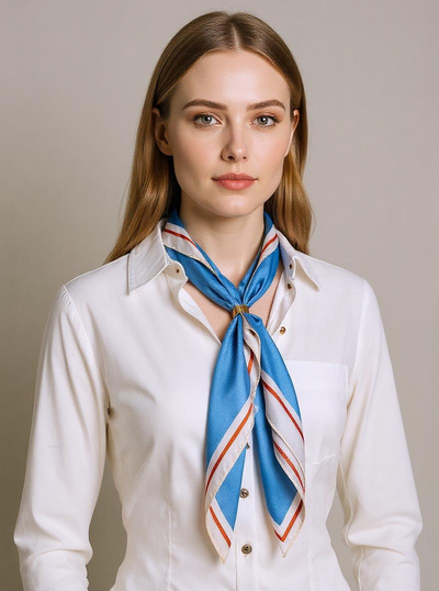 Apollonia - Дамски син полиестерен шал 69x66 см