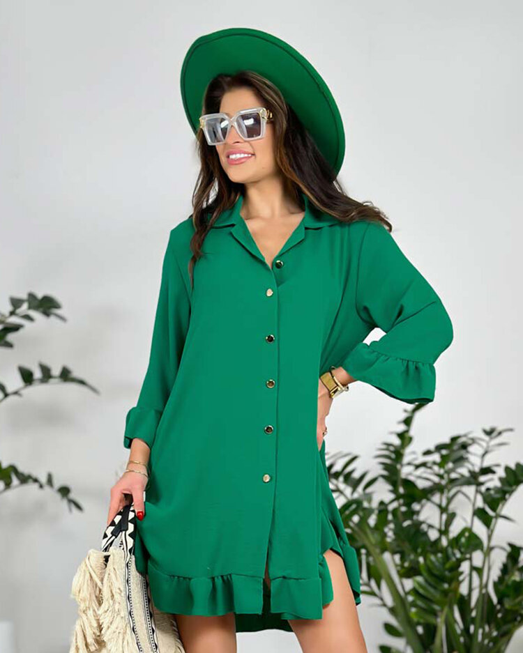 Royalfashion Дамска oversize рокля с волан