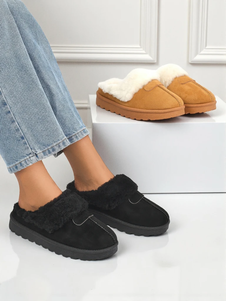 Къси дамски боти а'ла сноубутс с пухкава подплата Velour Fang