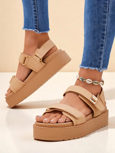 Дамски сандали на платформа Royalfashion Бежови Lavinia – удобно лято