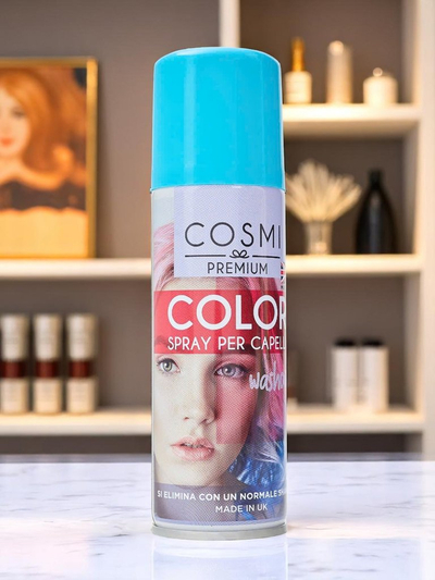 Оцветяващ спрей за коса лак син