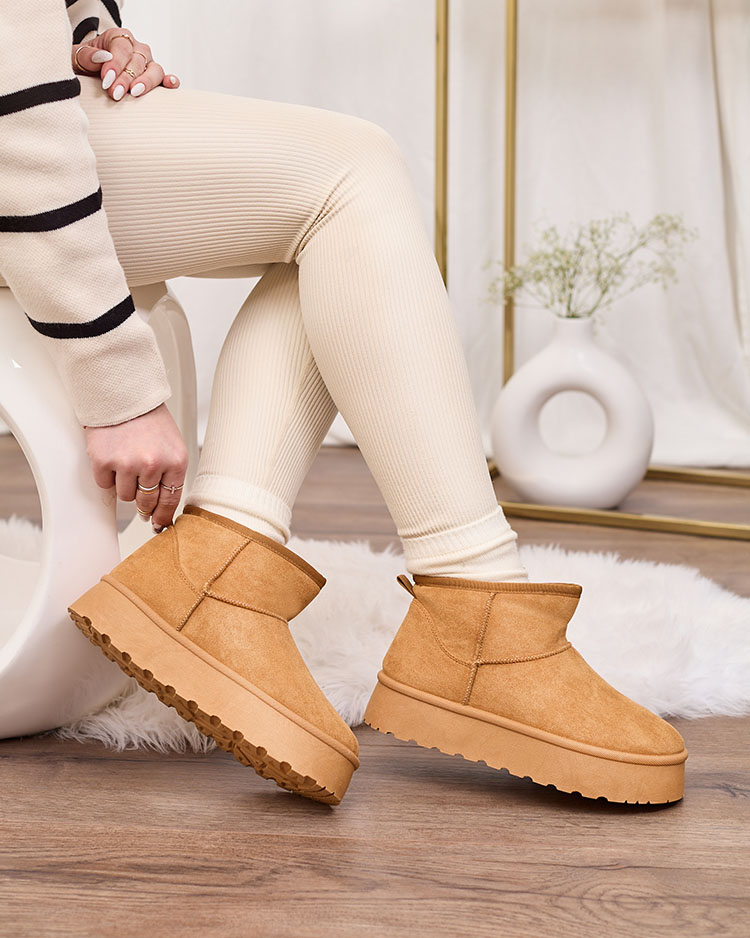 Royalfashion Кафяви дамски ботуши за сняг на платформа Ersinella