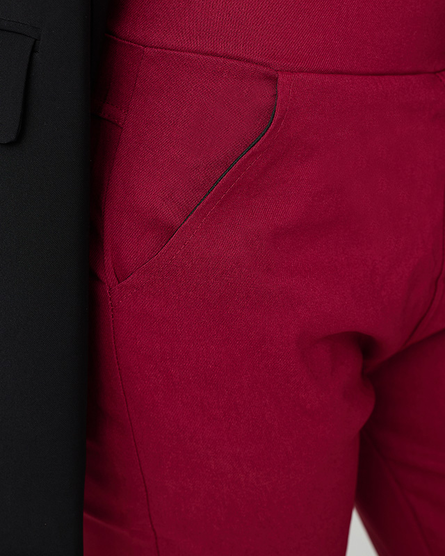 Дамски изолирани дамски панталони в бордо - Облекло