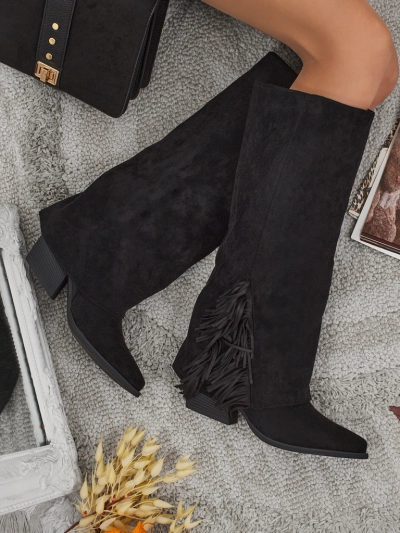 Дамски еко велурени ботуши с горна част Tauren