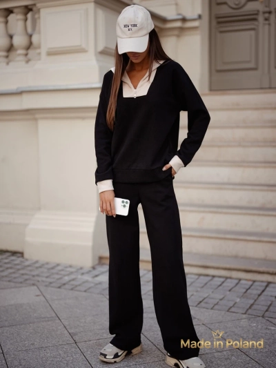 Памучен дамски комплект от плетена материя Fissa