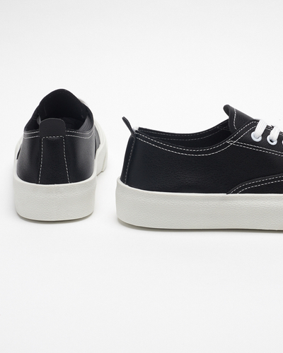 Czarne damskie tenisówki Lorino - Obuwie