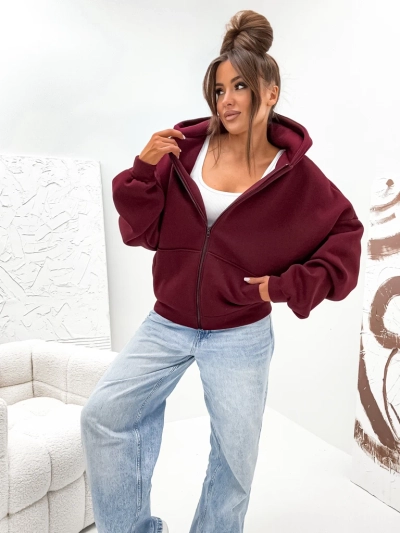 Royalfashion Дамски памучен ватиран суитшърт butterfly