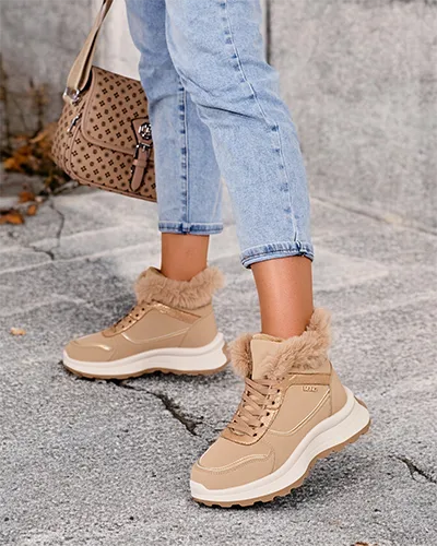 Royalfashion Затоплени дамски маратонки с кожа Mofell