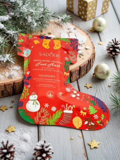 Коледна маска за крака- чорапи с ниацинамиди- хидратираща