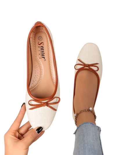 Royalfashion Дамски балерини с блестящи елементи и панделка Aramie