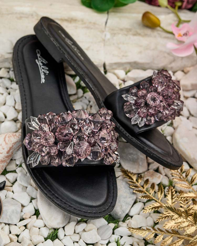 Royalfashion Дамски джапанки Loberra с кристали