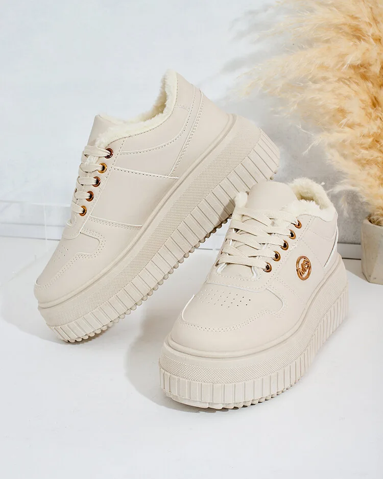 Royalfashion Затоплени дамски маратонки с кожа Rozit