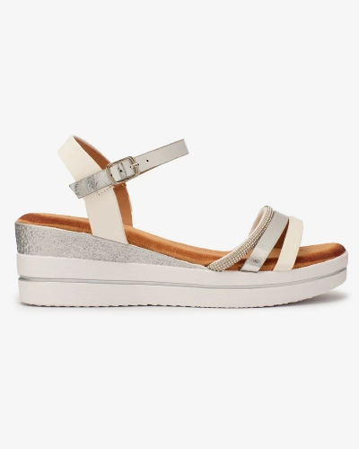 Royalfashion Дамски сребристи сандали Afocla silver anchor