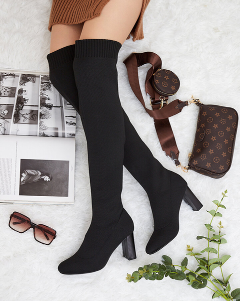 Royalfashion Дамски ботуши над коляното с приплъзване Nolels