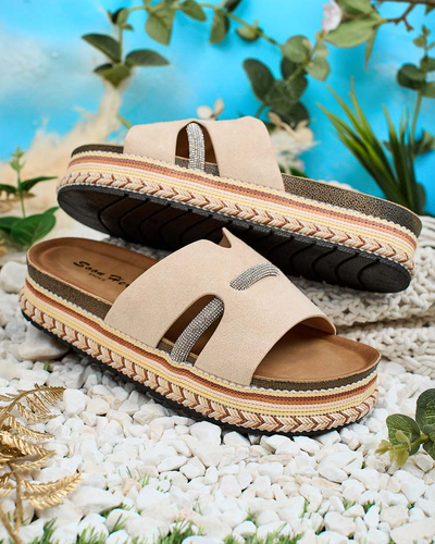 Royalfashion Дамски джапанки Orolta с цирконий