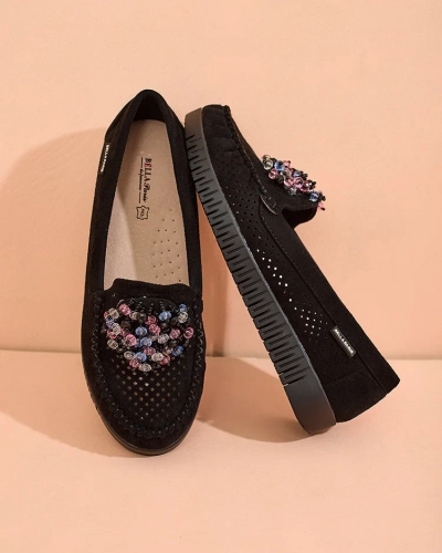 Royalfashion Дамски ажурни мокасини с мъниста Namis