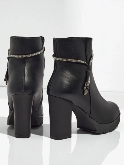 Дамски еко кожени боти до глезена на ток Marellin