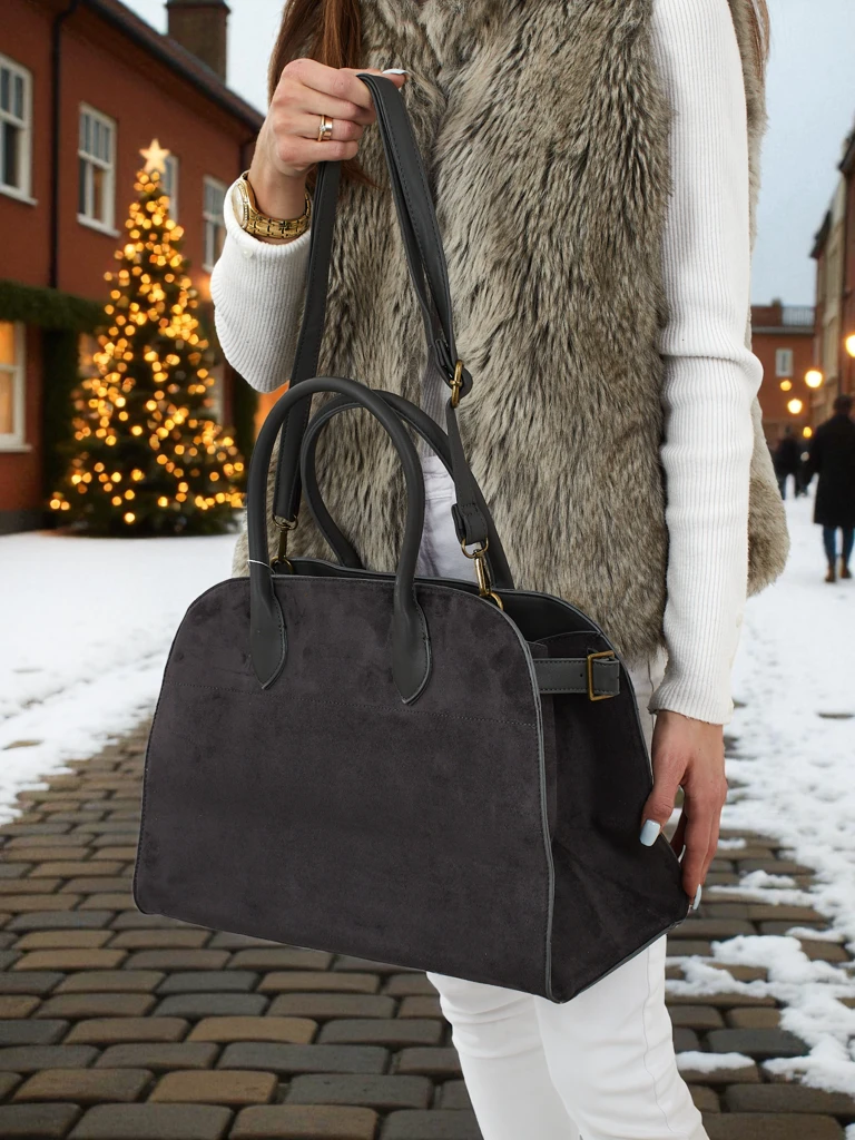 Дамска чанта тип shopper от еко велур Dorelle