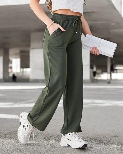 Royalfashion Прости женски панталони с връзка