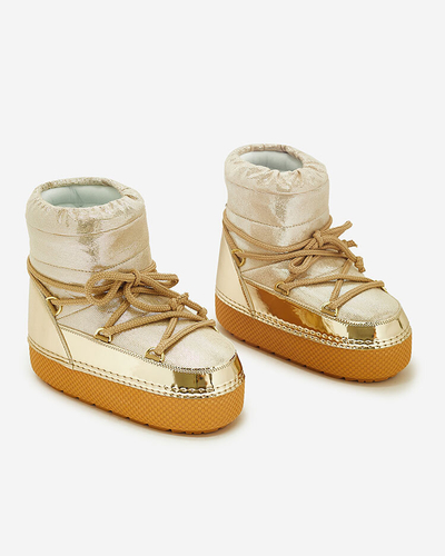 Royalfashion Дамски златни ботуши за сняг с дантела Yevnoie