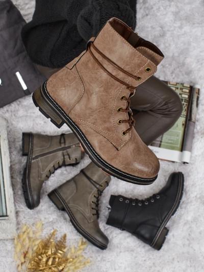 Дамски боти Ravonna от еко кожа с връзки