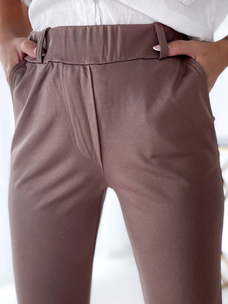 Royalfashion Светлокафяви дамски панталони