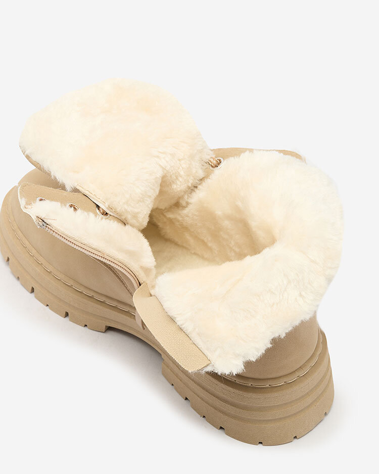 Royalfashion Бежови дамски изолирани ботуши тип "трапер" Radoras