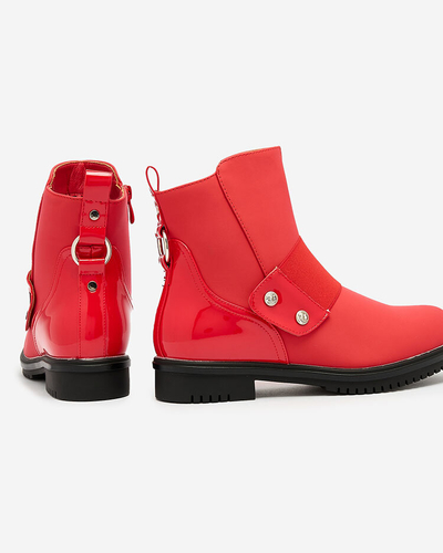 Royalfashion Червени матови дамски ботуши Setipfa