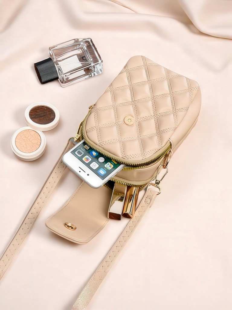 Royalfashion Многофункционална чанта-портфейл на каишка Капитонирана Charm