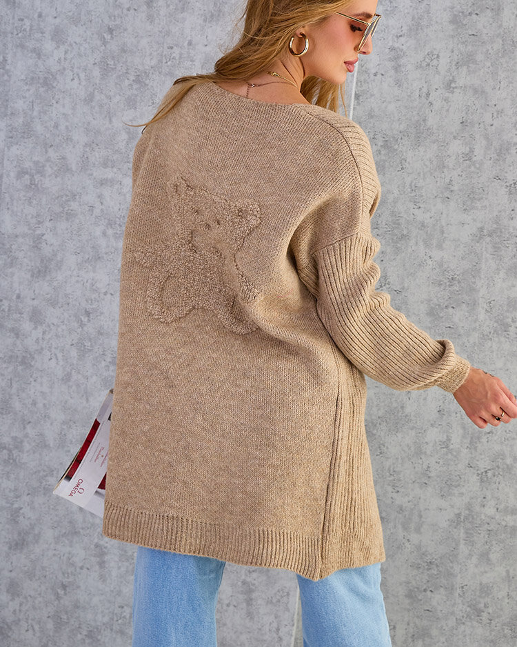 Royalfashion Дамски пуловер за спане в цвят фуксия