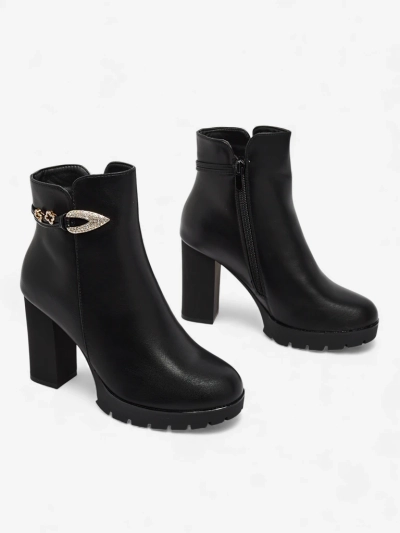 Дамски боти от еко кожа на ток Sylvar