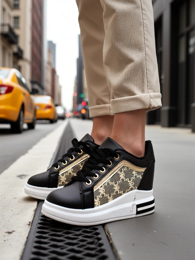 Royalfashion Женски спортни обувки с скрита платформа Jesioo