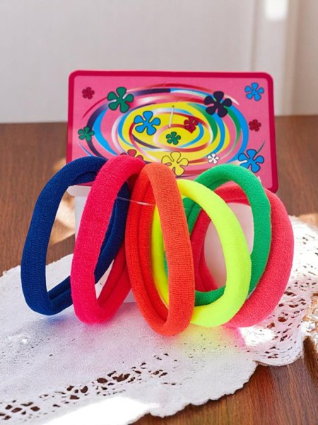 Royalfashion Комплект от 6 цветни ластика за коса Colora