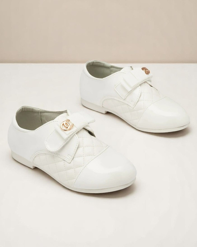 Бели ватирани полуобувки от екокожа за момичета Mawert- Footwear