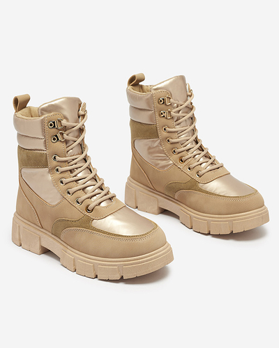 Светлокафяви дамски изолирани ботуши Kasemi- Footwear