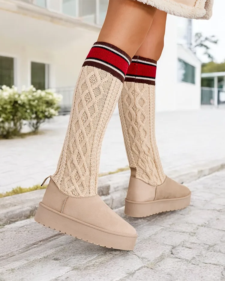 Дамски зимни ботуши Royalfashion с прашка подобна на чорап Kokumi