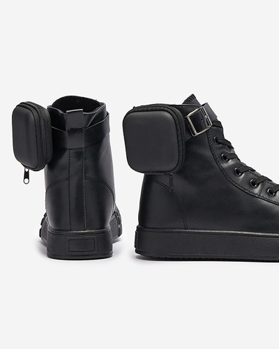 Черни дамски спортни обувки с калъф Efiffe- Footwear