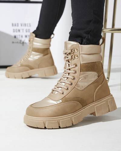 Светлокафяви дамски изолирани ботуши Kasemi- Footwear