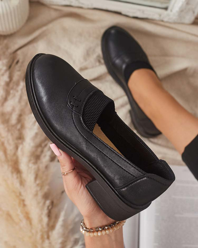 Черни дамски мокасини Nasannae - Обувки