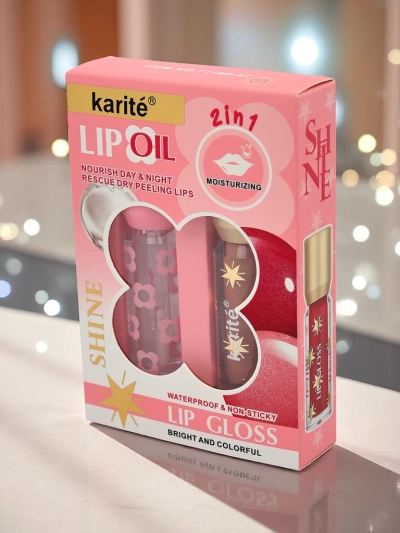 Блясък с брокат и безцветен гланц 2в1 Soft Blush