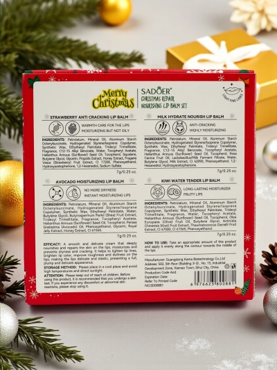 Коледен комплект хидратиращ балсам за устни x4