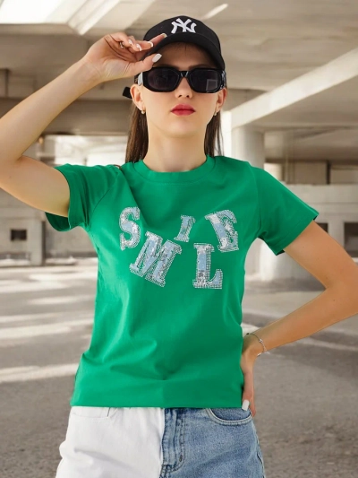 Royalfashion Женска памучна блуза с надпис