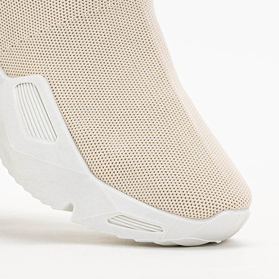 Beżowe damskie wysokie sportowe buty Gohi - Obuwie