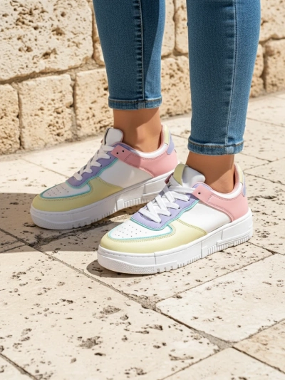 Дамски сникърси Elektra Pastello - многоцветни еко кожа пролет