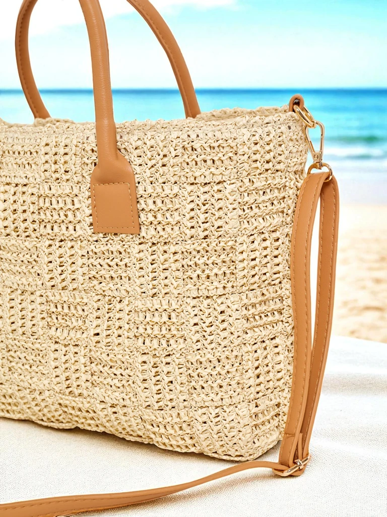 Royalfashion Голяма дамска чанта от слама Aureliana Savio