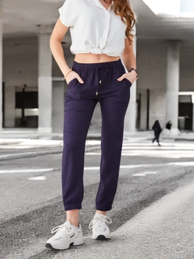 Sofía Тъмносини Дълги Панталони от Лиоцел