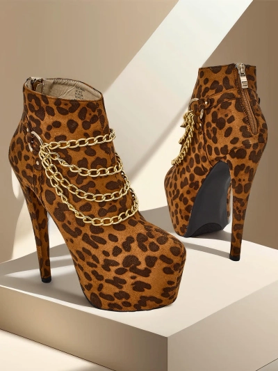 Дамски глезен ботуши на ток Роялфешън Лейдис Дамес