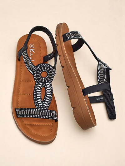 Royalfashion Дамски сандали с декоративни каишки Ava Shine